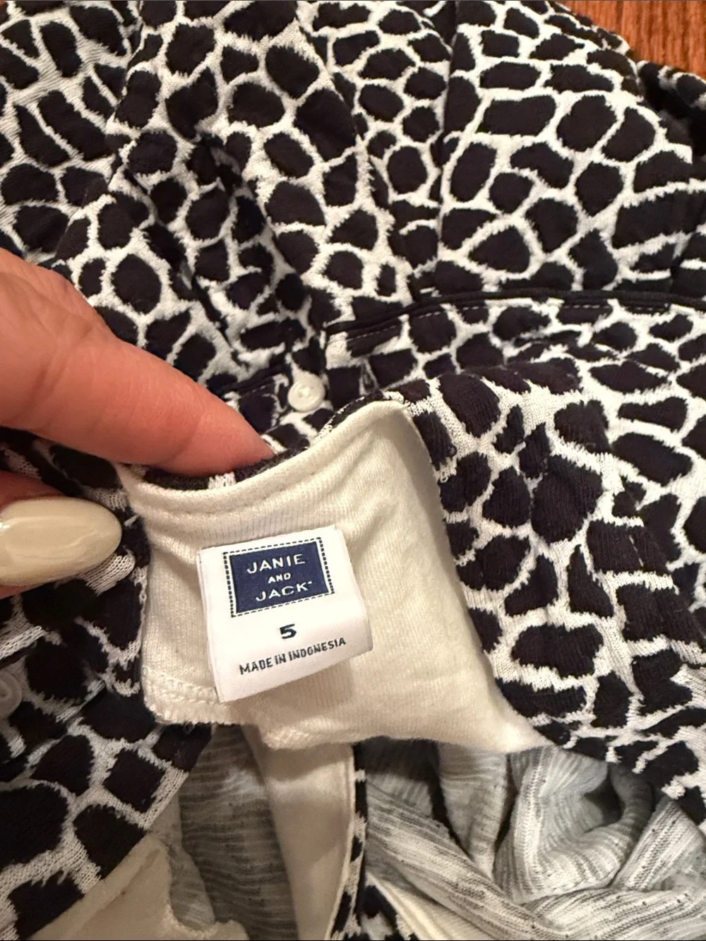 Janie and Jack Black and White Giraffe-Print Square-Neck Dress